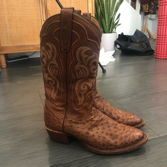 tony lama ostrich cowboy boots - Picture 2 of 8